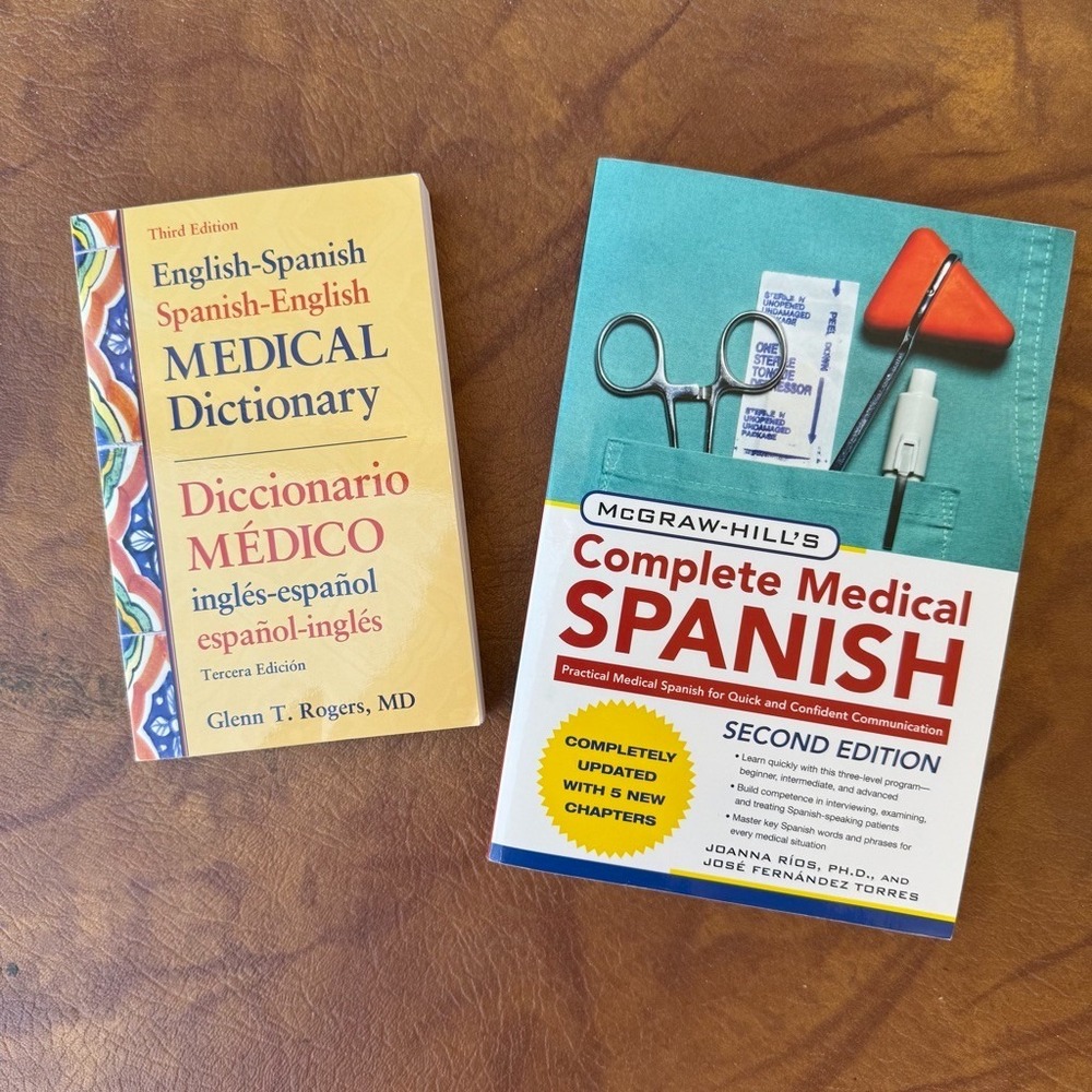 Medical Spanish Books Lot 2 English Spanish Dictionary McGraw Hill Healthcare